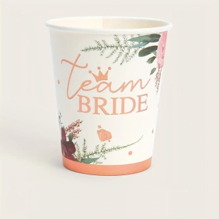 Papírové kelímky - team bride (250 ml), 6 ks