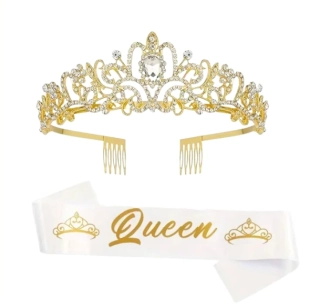 Kovová korunka se šerpou QUEEN